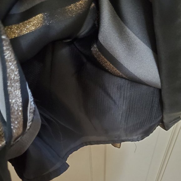 Women Jessica Howard 10 Cocktail Dress Black w/Striped Skirt Belt Beautiful NWT - Picture 10 of 10